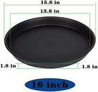 4 Pack of 16 inch Plant Saucer (13.5" Base), Heavy Duty Plastic Plant Tray for Pots, Flower Water Trays for Indoors, Bird Bath Bowls, Plant Drip Saucers for Planter 14"/15"/16" (Black) - Image 3