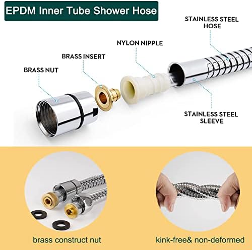 Kitchen Faucet Sink Sprayer Attachment Set,3 Modes Sink Sprayer Replacement Head with Stainless Steel Hose,Faucet Aerator and Brass Diverter Valve (5 pcs Adapter) for Washing Fruit,Dishes and Hair1 - Image 5