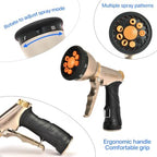 Garden Hose Spray Gun, 10-Pattern High Pressure Metal Nozzle - Image 3