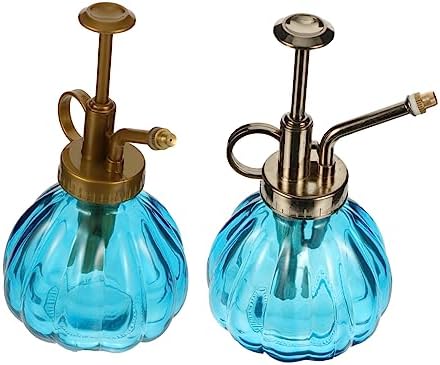 HANABASS 2pcs Vintage Glass Watering Can and Nozzles for Plant Misting and Watering Elegant Decorative Spray Bottles for Indoor and Outdoor Use by HANABASS