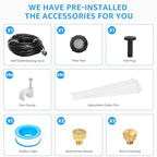 MIXC Misters for Outside Patio, 100FT (30M) Misting Line+27 Mist Nozzles+3/4" Brass Adapter, Outdoor Misting Cooling System for Patio Backyard Greenhouse Trampoline Horse Corral - Image 5