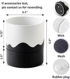 Nihow Ceramic Self Watering Plant Pot for Indoor Plants,6 Inch,White Black - Image 2