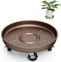 Plant Caddy With Wheels 14" Metal Plant Saucers for Indoors 390 Lb Capacity by PARSAGI