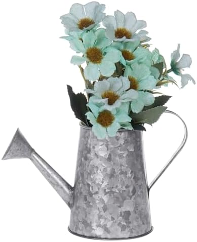 MyGift 5 Inch Mini Rustic Galvanized Metal Decorative Vase in Vintage Style Watering Can Design for Dried Flowers and Artificial Plants - Handcrafted in India (Pack of 2) - Image 2