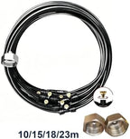 Greenhouse Mist Cooling Setup with Brass Nozzles and Black Tubing for Patio Borders, Plant Rows and Fan Wrap Use Line Brass Nozzle Mist Hose Fan - Image 2