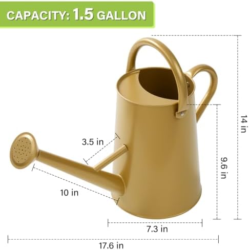 Gold Watering Can for Outdoor&Indoor Plants，1.5 Gallon - Image 5