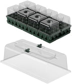 Vego garden 8Packs Standard Seedling Trays with Seedling Tray Lids and 10" x 20" Bottom Watering Trays Plus Seedling Humidily Dome Germination Bundle by Unknown