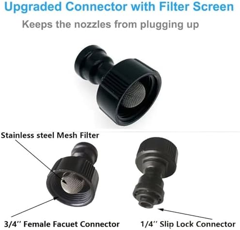Outdoor Misters Cooling System with Transparent Hose, Brass Fog Nozzles - Image 5