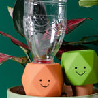 Set of 4 Automatic Clay Cones Watering Spikes Terracotta Watering Aid with Playful Faces for Mess Release Plant Care - Image 5