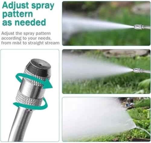 Extendable Spray Wand 44 Inch Stainless Steel Spray Rod with Brass Barb Connector, Retractable Sprayer Wand, Adjustable Nozzle for Garden Hose, Car Wash, Roof Cleaning - Image 6
