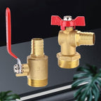 Heavy-Wall Brass Angle Ball Valve for Fire Hose Reels, 1” Male/Female Thread with Barbed Outlet, High-Flow(External Thread) - Image 3