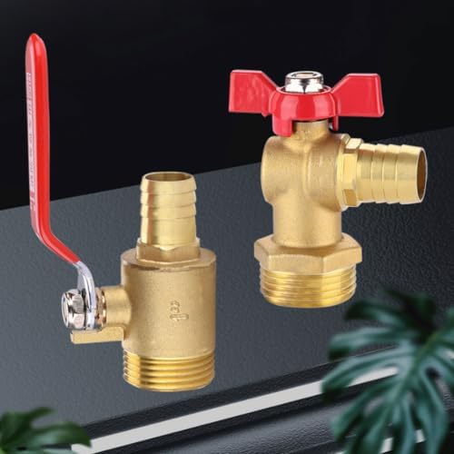 Heavy-Wall Brass Angle Ball Valve for Fire Hose Reels, 1” Male/Female Thread with Barbed Outlet, High-Flow(External Thread) - Image 3