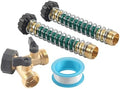 CNxinn10 1 Pc 3/4" A10600 3/4" 2 Way Hose Splitter Garden Hose Connector Coiled Spring Protector Brass Gold+Black For all 3/4 inch standard garden hose by GZYF