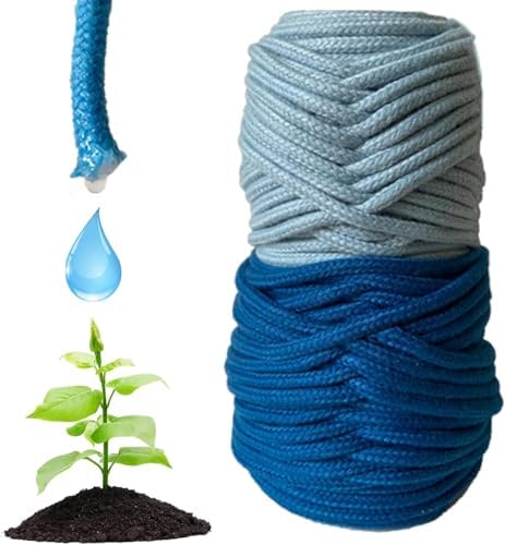 Plant Self-Watering Wick Cord, 1/5 inch (5mm), Black String Rope for Drip Irrigation, 15-30 Days 60 feet (Blue) by Unknown