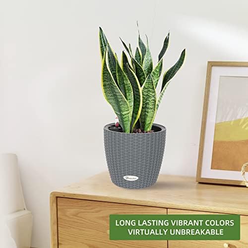 Dexceder 9x8 Self Watering Planter (Deep Gray Rattan) - Image 6