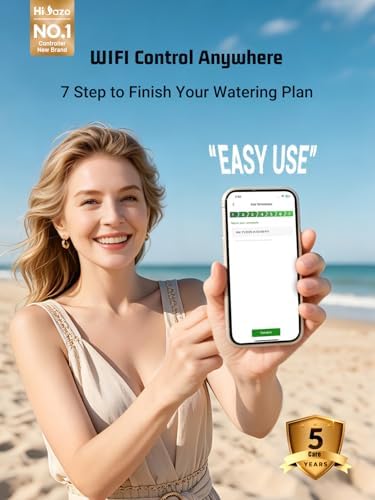 Indoor Smart Sprinklers Controller WiFi, Irrigation Controller Easy Use App Enabled, 6 Zone + 16 Plans, Save Water Auto Skip Rain, Freeze & Wind, 10 Minutes Install - Image 2