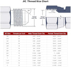 TITAN FITTINGS | SS-T43-FJX-06-06 | 3/8" Hose x 3/8" 37° JIC (9/16"-18 thread) Female Swivel- Stainless Hose Fittings - Image 4