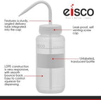 EISCO 6PK Chemical Wash Bottle, No Label, 500ml - Wide Mouth, Self Venting, Low Density Polyethylene - Performance Plastics Labs - Image 2