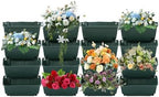 16 Pack Vertical Garden Planter,13 inch Wall Mounted Planter for Patio Indoor Outdoor Decor, Garden Self Watering Pot Balcony Plant Vegetable Fruit Herb Hanging Pocket Holder Flowerpot (Army Green) by kunghei
