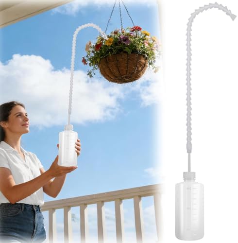 Indoor Plant Watering Bottle, Curved Spout Root Care Design with Squeeze Pour for Windowsill Pots and Balconies Plant Watering Bottle Long Spout Indoor Tool Balcony Garden Root Care Squeeze Potted - Image 2