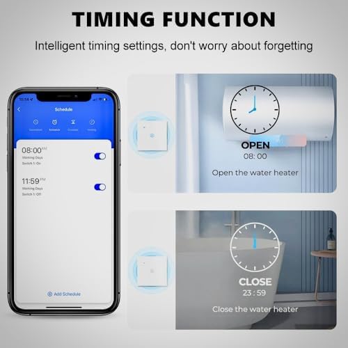 Smart WiFi Water Heater Switch, 40A, Voice Control with Alexa & Google Home, Timer Function, Tuya App Compatible - Image 2