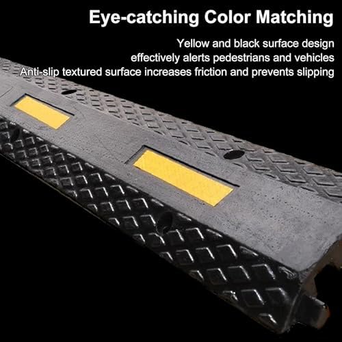 2pcs Hose Cable Protector Ramp, 2 Channel Rubber Hose Protector Over Driveway, Speed Bumps for Road, 2200lbs Capacity for Wire/Hose/Pipe Hider(100x23x4.5cm/39x9x1.8in) - Image 4
