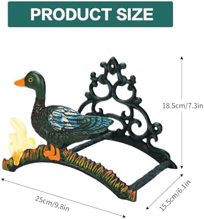 Sungmor Heavy Duty Cast Iron Garden Hose Holder | Water Hose Hanger Wall Mounted | Decorative Indoor Outdoor Hose Rack Reel | 50FT 75FT 100FT Water Hose Bulter Storage | Lovely Duck Metal Hose Stand - Image 5