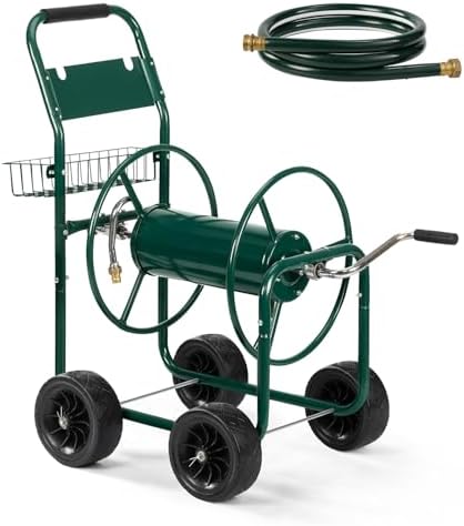 Outvita Garden Hose Reel Cart, Heavy Duty Water Cart for Outside, Green by Outvita