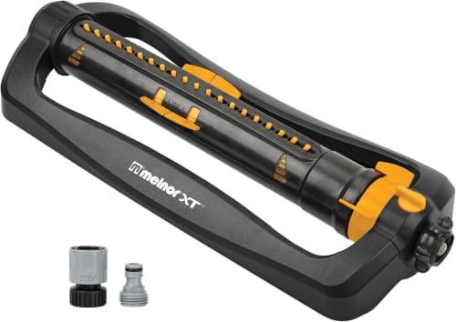 Melnor 65167AMZ XT Turbo Oscillating Sprinkler, 4,500 sq. ft., Quick Connect Bundle, 3-Way Adjustable, Black, Yellow (Pack of 12) by Melnor