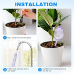 M METERXITY 4-Pack Plant Watering Globes, 9.4 Inch Plastic Self Watering Planter Insert for Indoor/Outdoor Plants, Self Water Devices [Purple] - Image 5
