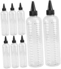 8pcs Oz Leakproof Plastic Squeeze Bottle with Graduated Scale for Precise Dispensing, Refillable Pet Applicator Bottle for Hair Oil, Sauce, and Daily Storage by TOVINANNA