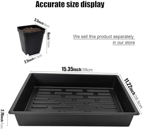RooTrimmer 3.5 inch (9CM) Square Nursery Pots 60pcs, Sturdy Seedlings Trays 5 Pcs, Seeds Starter Germination Tray, Microgreenings Planter Nursery Propagation 5 Sets - Image 3