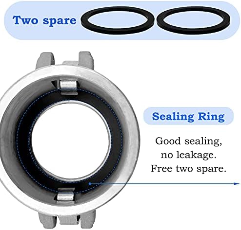 2PCS Aluminum Global Cam and Groove Hose Fitting DC-300 3" Type DC with 2 PCS Camlock Gasket Dust Cap (3 inch, Type DC) - Image 3