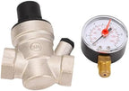 Adjustable Water Pressure Regulator with Meter Brass RV Pressure Reducer for Gardens Plumbing Systems RVs Travel Trailers (DN20) by Eujgoov
