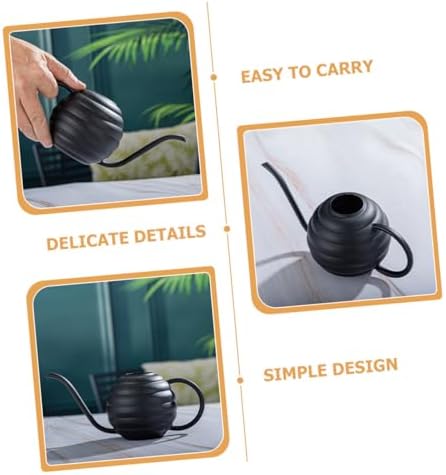 Beaupretty Metal Watering Can for Indoor Plants 400ml Stainless Steel Long Spout Watering Pot for Succulents and Flowers Portable in Black - Image 3
