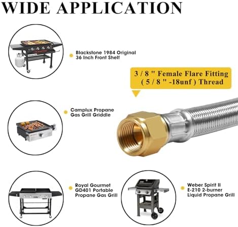 12FT rv quick connect propane hose,propane line with quick disconnect grill - Image 6
