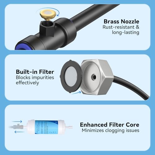Misters for Outside Patio 75FT/23M, Pre-Assembled Misting Cooling System with 23 Brass Nozzles & 3/4" Adapter, Outdoor Mister for Backyard, Garden, Greenhouse, Chicken Coop, Dog House - Image 5