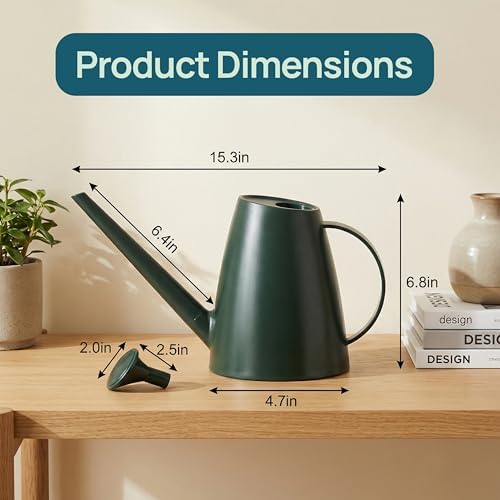 Modern 1.8 Liter Plastic Watering Can with Detachable Spout and Sprinkler Head, Designed for Controlled Pouring and Easy Handling, Green - Image 6
