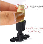 Irrigation System forgarden 10-100PCS Adjustable Brass Spray Nozzles with 1/4” Tee Joint for Garden Lawn 4/7mm Hose Misting Watering Sprinkler Garden Sprinkler(Gold 30PCS) - Image 4