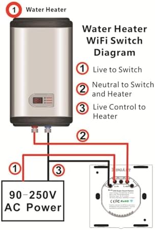 20A 90V-250VAC Wifi Boiler Smart Switch Water Heater Switches Voice Remote Control Touch Panel Timer Work Accessory Parts US - Image 3