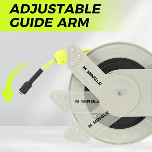 M MINGLE Retractable Pressure Washer Hose Reel, Pressure Washer Hose 50 FT x 1/4" - Image 3