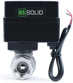 U.S. Solid Motorized Ball Valve- 1/2" Stainless Steel Ball Valve with Full Port, 9-36V AC/DC, 2 Wire Auto Return Setup, Normally Closed (N/C) by USSolid