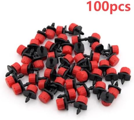 Adjustable Irrigation Drippers 100pcs/bag Adjustable Irrigation Drippers Sprinklers 1/4'' Emitter Dripper Drip Micro Spray Rotating Nozzle for Watering System - Image 2