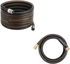 Giraffe Tools Short Leader Garden Hose 10 ft, Heavy Duty Black 5/8 in with Garden Hose 50ft x 5/8", Custom Length, Heavy Duty, No Kink by GiraffeTools