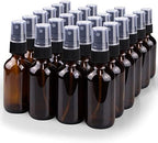 Wedama Spray Bottle, 2 oz Fine Mist Glass Spray Bottle, Little Refillable Liquid Containers for Watering Flowers Cleaning (24 Pack, Amber) by Wedama