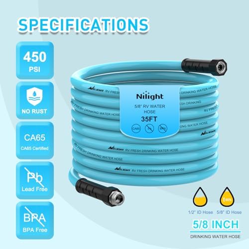Nilight RV Water Hose 35FT Garden Drinking Hoses with Storage Bag - Image 6