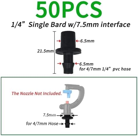 Garden Supplies 50X Transparent Bend Arrow 1/4'' 4/7mm Hose Dripper Drip Emitter Water Saving Sprinkler Garden Micro Irrigation Nozzle(R-50PCS) - Image 2