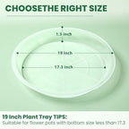 4 Pack 16 17 18 19 20 21 22 in Clear Plastic Plant Saucers for Indoors, Durable Plant Trays for Pots and Plant Water Catcher Tray with No Holes, Reusable Plastic Trays for Plants (19''-4Pack) - Image 3