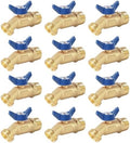 12 Pack Hose Bibb Brass Water Spigot, 3/4" Male NPT Inlet x 3/4" Male GHT Threaded Garden Hose Outlet Connector, 1/4-Turn Sillcock Hose Bibb Valve (3/4" x 3/4", Blue) by Ohiyoo