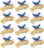 12 Pack Hose Bibb Brass Water Spigot, 3/4" Male NPT Inlet x 3/4" Male GHT Threaded Garden Hose Outlet Connector, 1/4-Turn Sillcock Hose Bibb Valve (3/4" x 3/4", Blue) by Ohiyoo